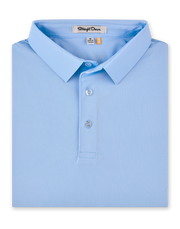 Men’s Sullivan Polo in Carolina blue, folded front view