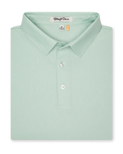 Men’s Sullivan Polo in celery green, folded front view