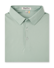 Men’s light green golf polo shirt folded with classic collar and button placket