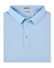 Sullivan Polo in Nantucket, folded light blue performance golf polo