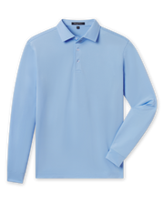 Stearns Long Sleeve Polo in Carolina blue, front flat lay view