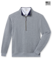 Major Quarter Zip in heather grey, front product flat lay view