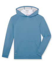 MacKenzie Hoodie in Petrol Blue, front flat lay view