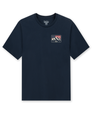 Sierra Tee in Navy, front flat lay product view