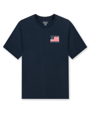 Free & Brave Tee in Navy, front flat lay product view