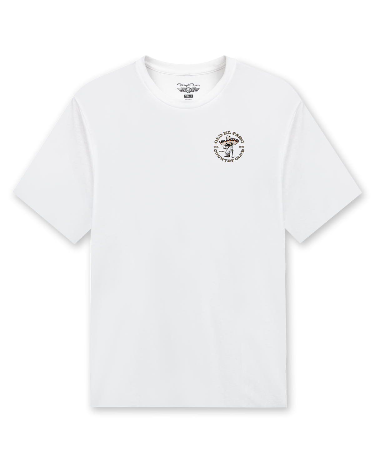 Old El Paso Tee in White featuring a small Old El Paso Country Club graphic on the left chest.