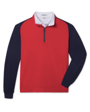 Falcon Quarter Zip in Flag Red, front flat lay product view