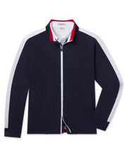 Four Four Two Track Jacket in New Indigo/White, front flat lay product view