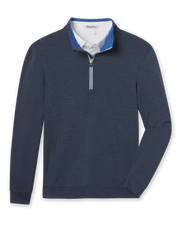 Warren Quarter Zip in New Indigo/Cobalt, front flat lay product view
