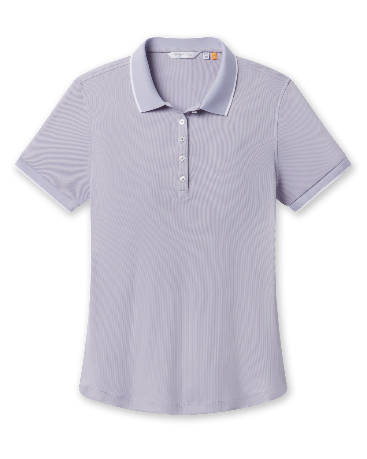 Sindy Rib Knit Polo in Cosmic Purple front product view featuring a rib knit texture