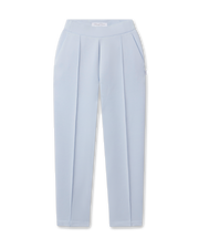 Women’s Chelsea Pant in Lake featuring a high-rise waistband, front pleats, and a cropped straight-leg silhouette.
