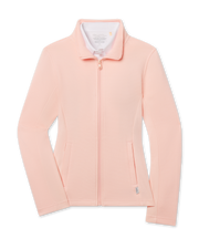 New Swing Jacket in Melba featuring a full-zip front, stand collar, textured ribbed fabric, and front pockets.
