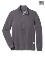 Women’s Hills Quarter Zip in Nightshade featuring textured waffle knit fabric, a quarter-zip neckline, and a Made in the USA detail.