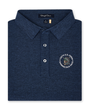 Dodge Polo in Navy, folded front product view with 126th U.S. Open Shinnecock Hills logo
