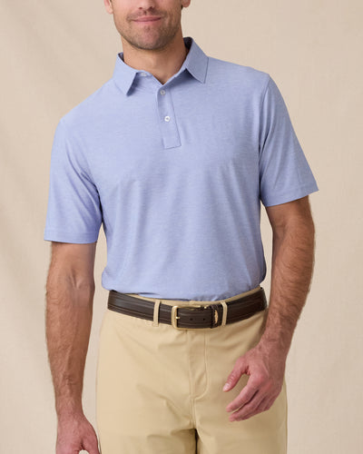 Dodge Polo in Blue Shade, model wearing front view