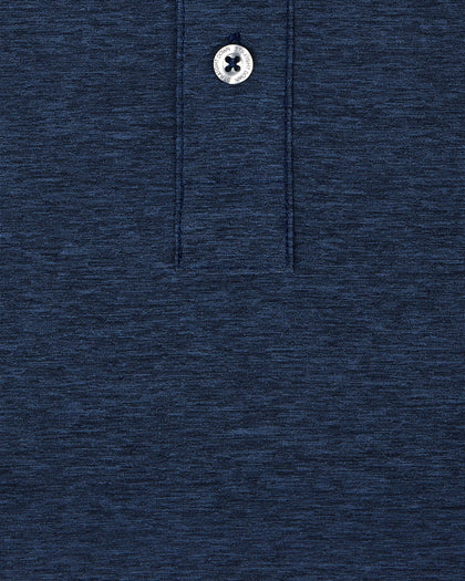 Close-up fabric texture and button placket detail of Dodge Polo in Navy
