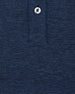 Close-up fabric texture and button placket detail of Dodge Polo in Navy