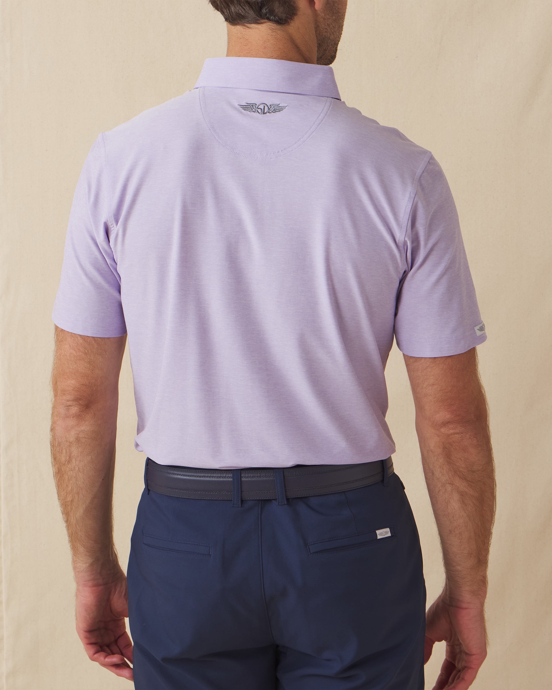 Dodge Polo in Violet, model wearing back view