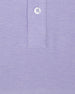 Close-up fabric texture and button placket detail of Dodge Polo in Violet