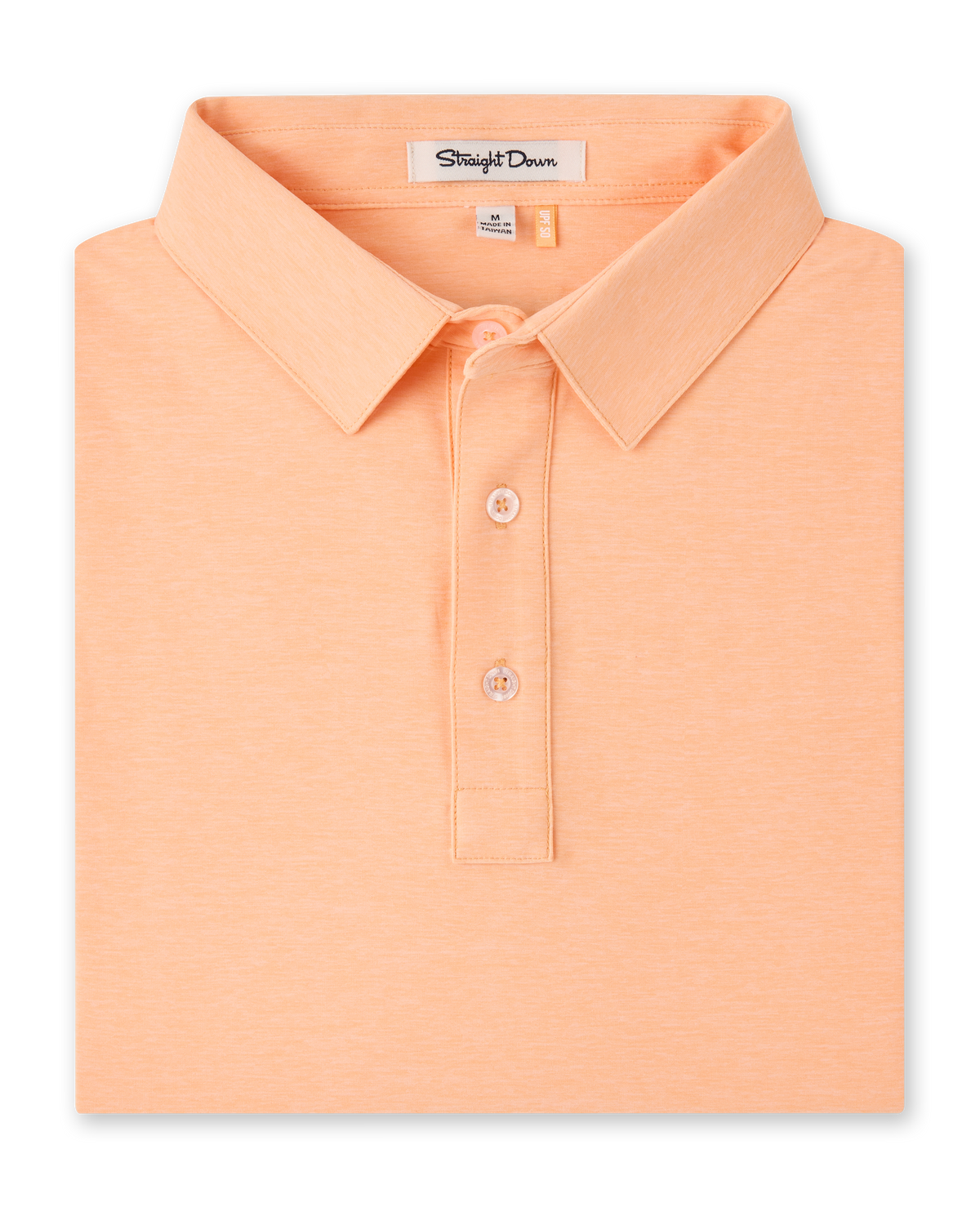 Men’s Dodge Polo in cantalope, folded view