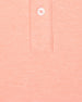Close-up fabric texture and button placket detail of Dodge Polo in Spritz Orange