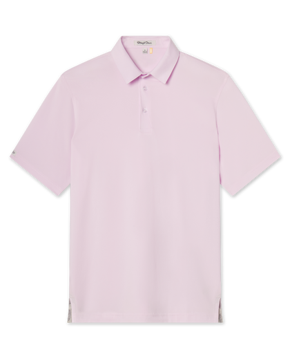 Men’s lilac short sleeve performance polo shirt front view