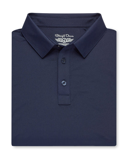 Men’s Olympic Polo in Indigo Blue, folded front product view
