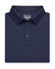 Olympic Polo in indigo dark blue, folded front product view