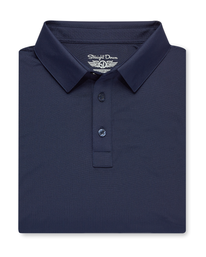 Olympic Polo in indigo dark blue, folded front product view