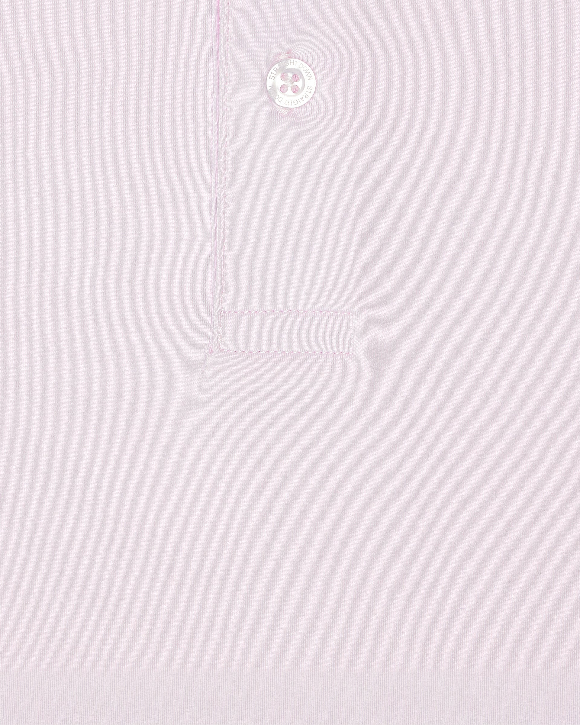 Men’s lilac performance polo shirt fabric detail with button placket