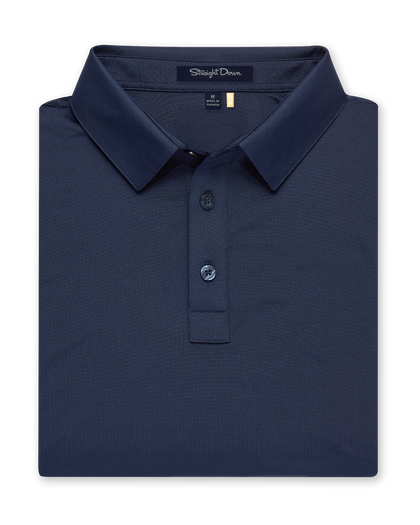 Olympic Polo in new indigo dark blue, folded front product view