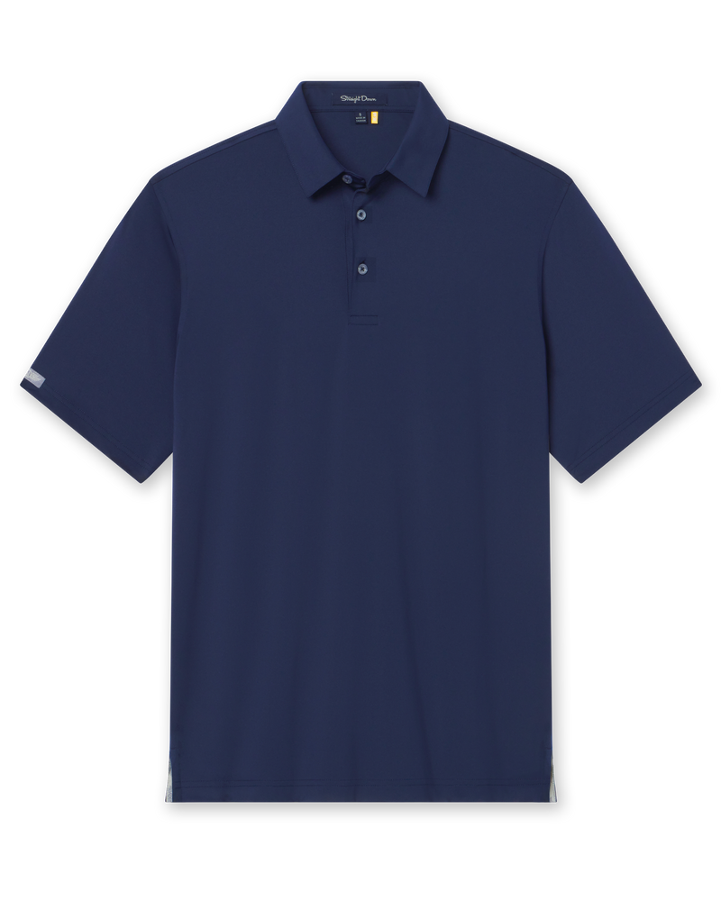 Olympic Polo in new indigo dark blue, front flat lay product view