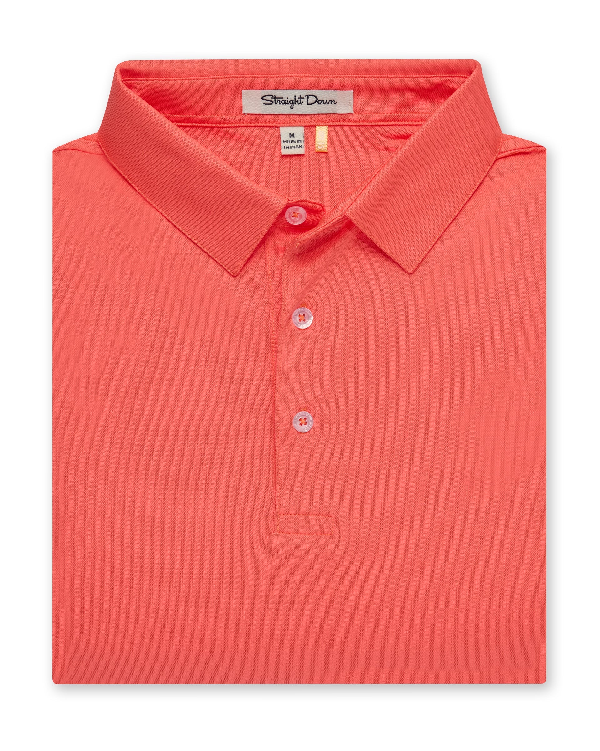 Men’s Sullivan Polo in gala orange, folded front view