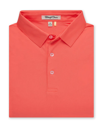 Men’s Sullivan Polo in gala orange, folded front view