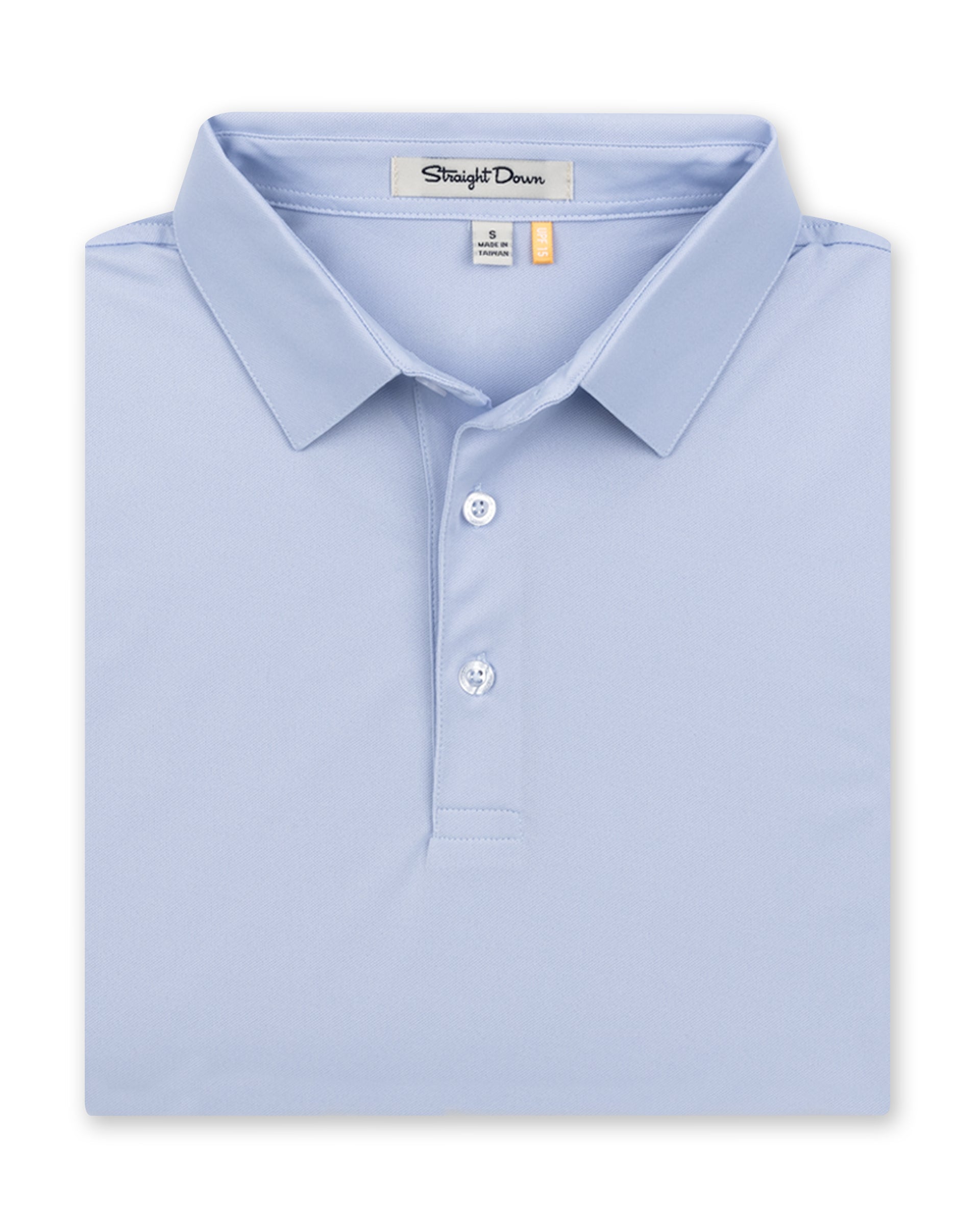 Men’s Sullivan Polo in Powder Blue, folded front product view