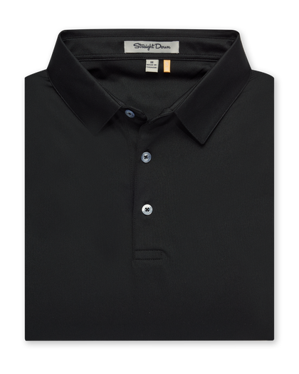 Men’s Sullivan Polo in black, folded front view