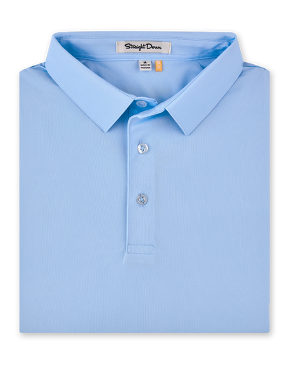 Men’s Sullivan Polo in Carolina blue, folded front view