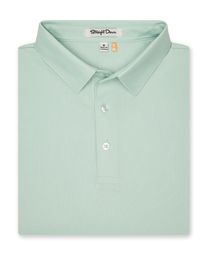 Men’s Sullivan Polo in celery green, folded front view