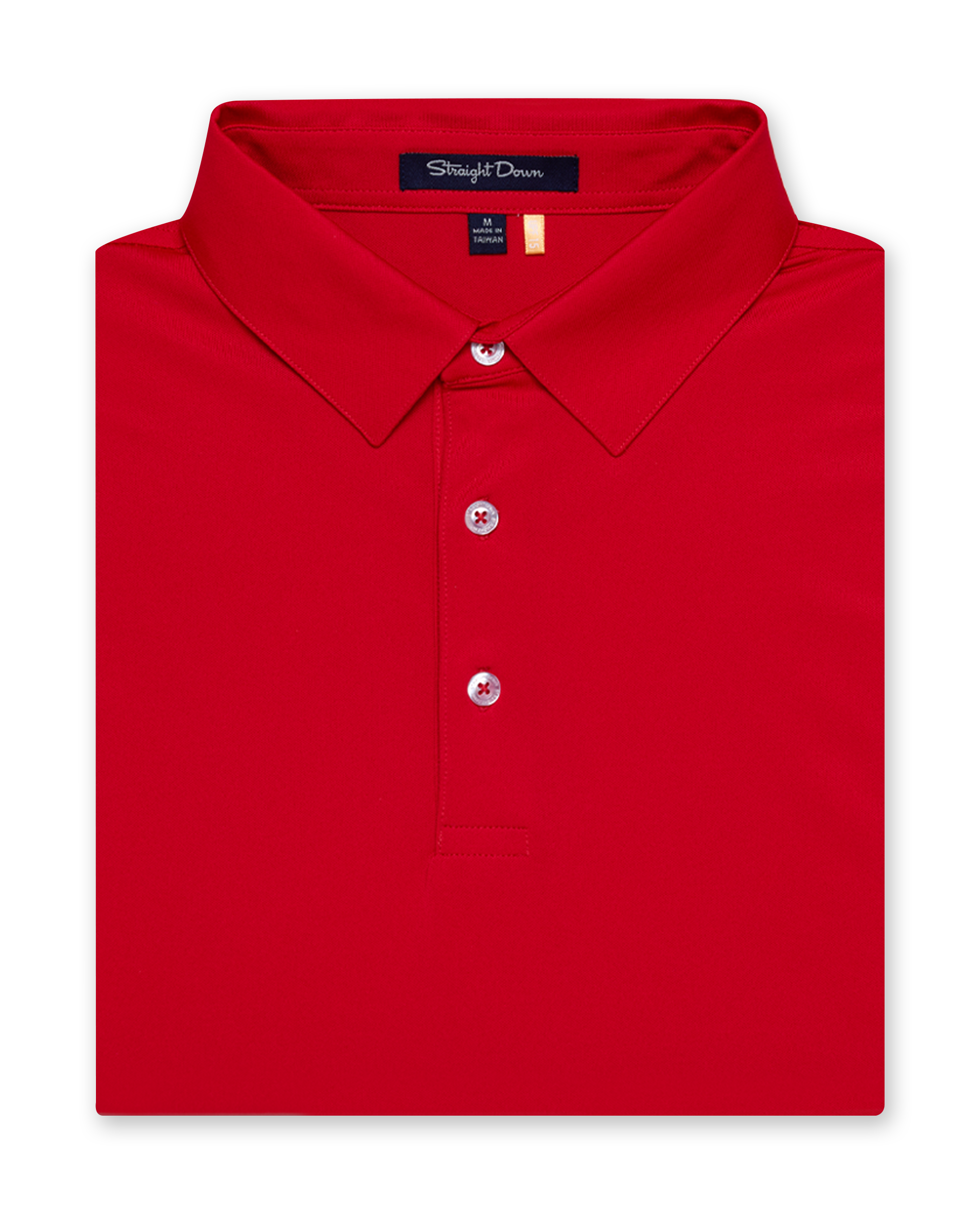 Men’s Sullivan Polo in flag red, folded front view