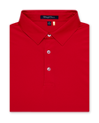Men’s Sullivan Polo in flag red, folded front view