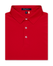 Men’s Sullivan Polo in flag red, folded front view