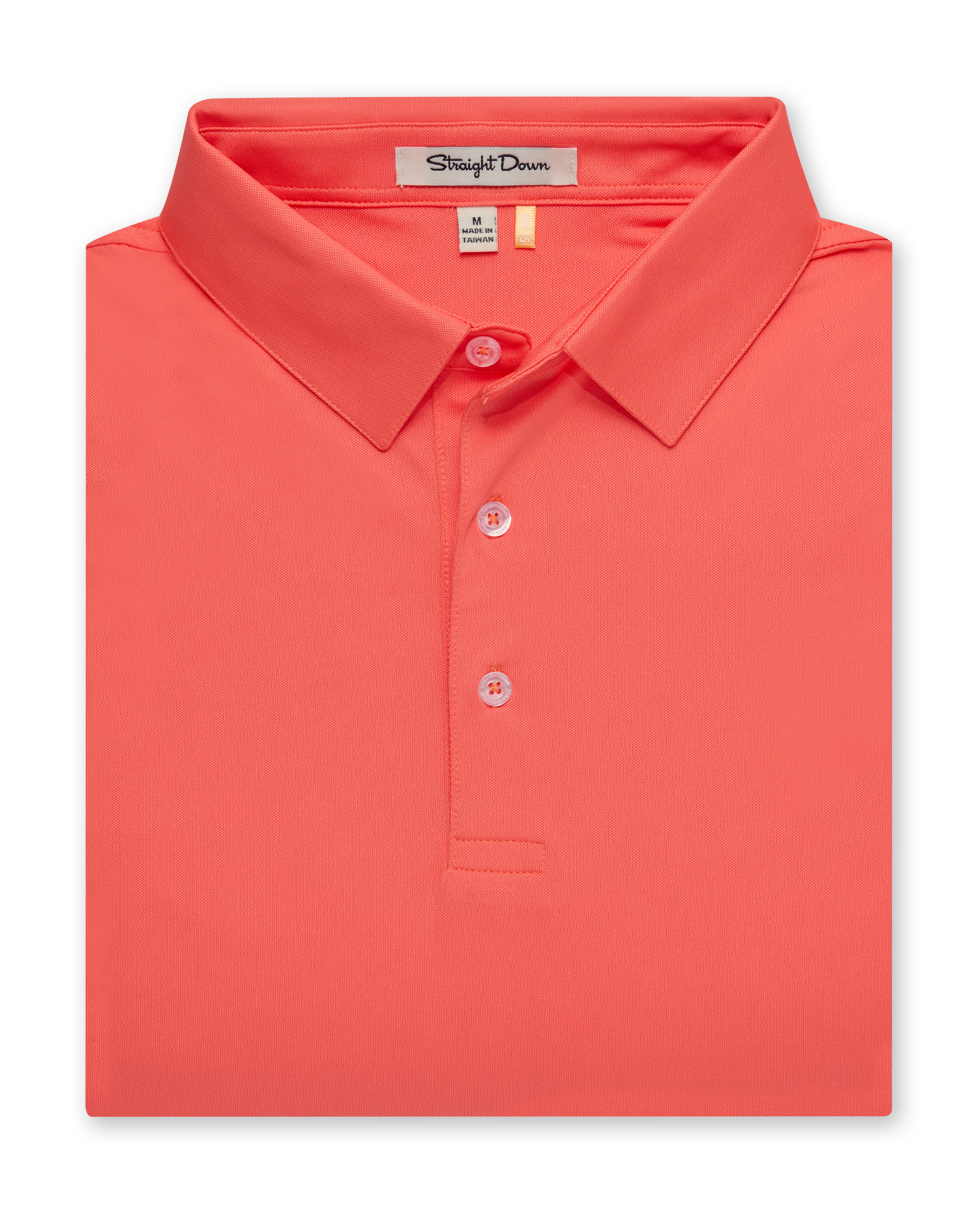 Men’s Sullivan Polo in gala orange, folded front view
