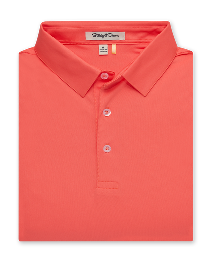 Men’s Sullivan Polo in gala orange, folded front view
