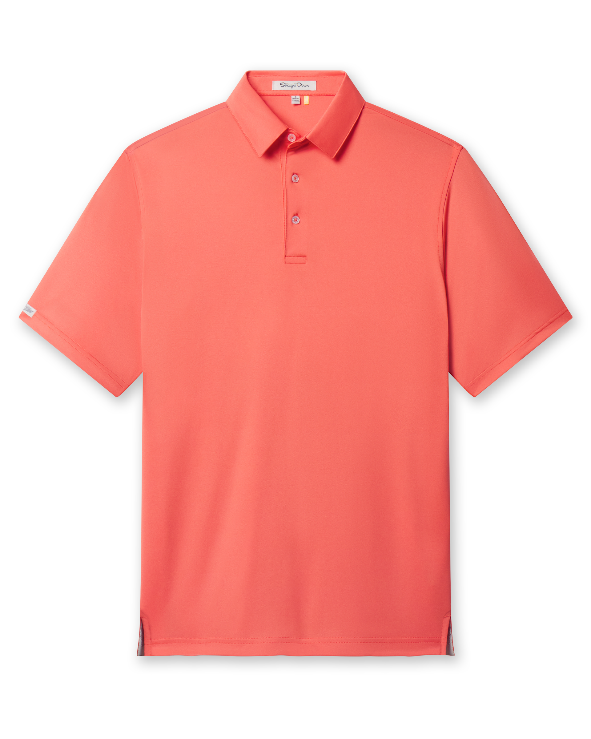 Men’s orange short sleeve golf polo shirt with classic fit