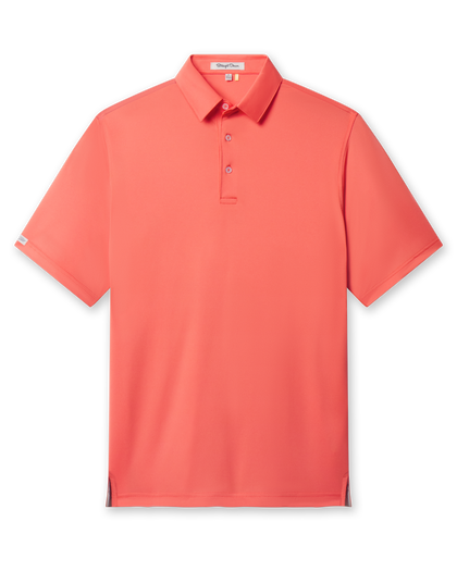 Men’s orange short sleeve golf polo shirt with classic fit