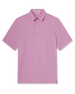 Men’s haze pink/purple short sleeve performance polo shirt front view