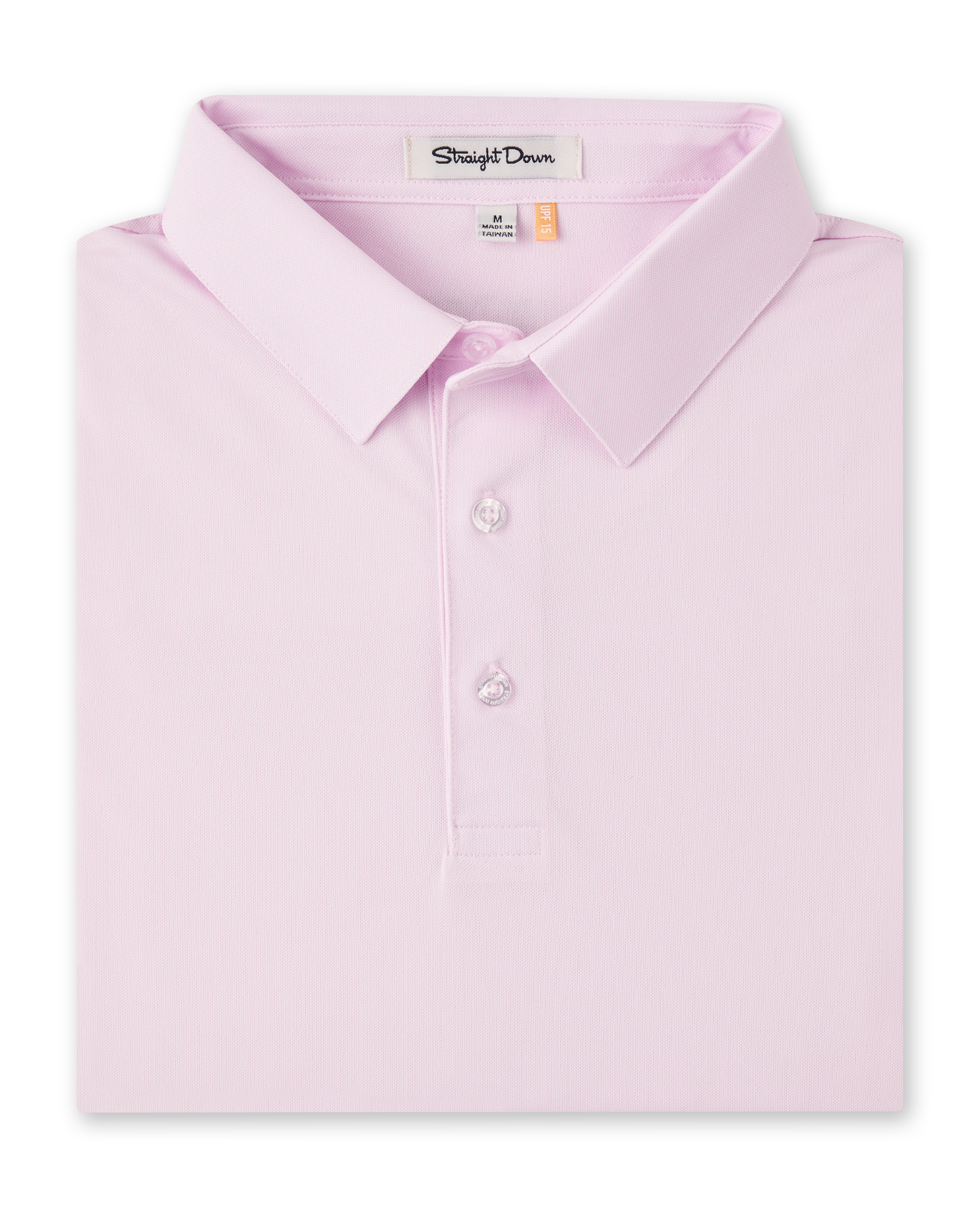 Sullivan Polo in Lilac folded to showcase the soft pastel color