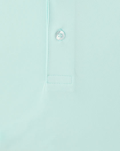 Sullivan Polo in mint tea, fabric detail view