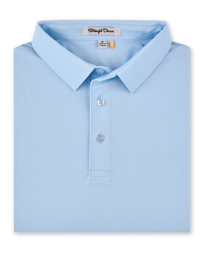 Sullivan Polo in Nantucket, folded light blue performance golf polo