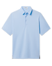 Sullivan Polo in Nantucket, solid light blue performance golf polo front view
